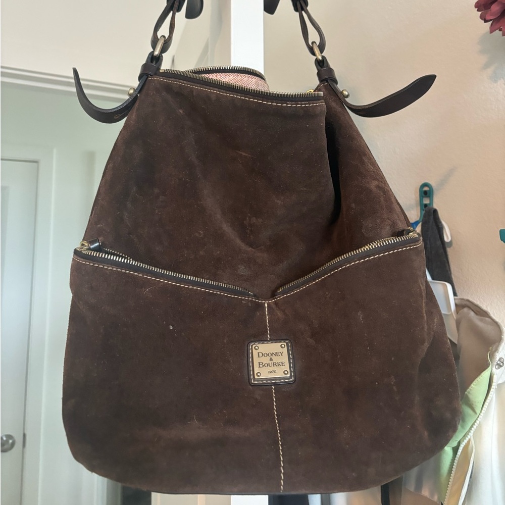Brown suede bag